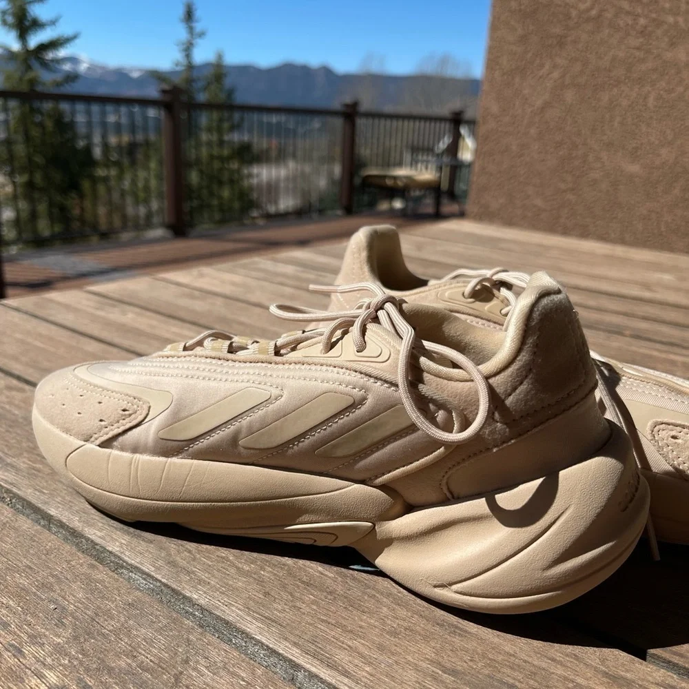 adidas Womens Ozelia Lace Up Sneakers Shoes Casual - Beige - Picture 4 of 10